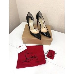 Christian Louboutin Iriza 100 Black Patent Leather Womens Size 39 US 9 Formal
